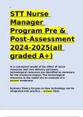 STT Nurse Manager Program Pre & Post-Assessment 2024-2025&lpar;all graded A&plus;&rpar;&period;