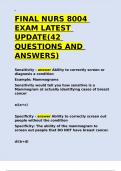 FINAL NURS 8004 EXAM LATEST UPDATE&lpar;42 QUESTIONS AND ANSWERS&rpar;