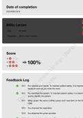Millie Larsen Age: 84 years Diagnosis: Urinary tract infection_complete feedback log (score;100%)