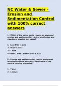 NC Water & Sewer - Erosion and Sedimentation Control with 100- correct answers&period;