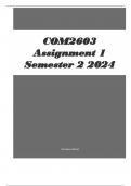 COM2603 Assignment 1 &lpar;COMPLETE ANSWERS&rpar; Semester 2 2024&period;