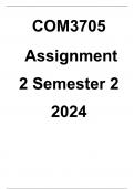 COM3705 Assignment 1 &lpar;DETAILED ANSWERS&rpar; Semester 2 2024 - DISTINCTION
