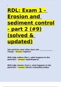 RDL Exam 1 - Erosion and sediment control - part 2 &lpar;-9&rpar;&lpar;solved & updated&rpar;&period;