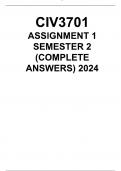 CIV3701 ASSIGNMENT 1 SEMESTER 2 &lpar;COMPLETE ANSWERS&rpar; 2024