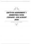 CMY3709 Assignment 1 Semester 2 2024 &lpar;390406&rpar; - DUE August 2024