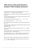 ABO advance study guide Questions Graded A&plus; With Complete Solutions&excl;&excl;&excl;