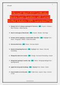 Microsoft Word 2019 Certification Review Exam Questions with Correct Verified Solutions 100&percnt; Guaranteed Pass