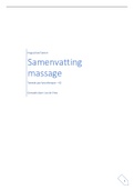 Samenvatting massage tweede jaar