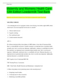 Maternity and Womens Health Care 12th Edition Lowdermilk Test Bank &vert;latest compilation