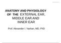 Anatomy and Physiology of the External, Middle and Inner Ear (ETN 1-5)
