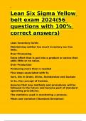 Lean Six Sigma Yellow belt exam 2024&lpar;56 questions with 100- correct answers&rpar;&period;