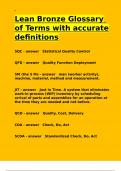 Lean Bronze Glossary of Terms with accurate definitions&period;