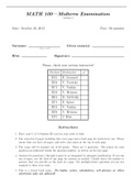 MATH 100 Fall 2013 midterm exam