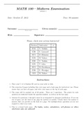 MATH 100 Fall 2012 Midterm exam