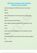 CRCR Exam&semi; Questions with Complete  Solutions &lpar;Latest Update&rpar;  