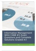 Information Management WGU C468 -1 Exam Questions and Complete Solutions Graded A&plus;