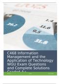 C468 Information Management and the Application of Technology WGU Exam Questions and Complete Solutions Graded A&plus;