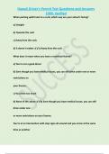 Hawaii Driver's Permit Test Questions and Answers  100&percnt; Verified  