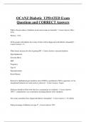 OCANZ Diabetic UPDATED Exam  Questions and CORRECT Answers