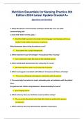 Nutrition Essentials for Nursing Practice 9th Edition 2024 Latest Update Graded A&plus; &lpar;Questions and Answers&rpar;