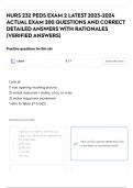 NURS 232 PEDS EXAM 3 LATEST 2023-2024 ACTUAL EXAM 200 QUESTIONS AND CORRECT DETAILED ANSWERS WITH RATIONALES &lpar;VERIFIED ANSWERS&rpar;