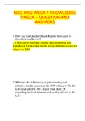 NSG 6002 WEEK 1 KNOWLEDGE CHECK – QUESTION AND ANSWERS (Graded A+) LATEST UPDATE