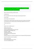 Professional Driver-s Handbook Exam Questions and Answers