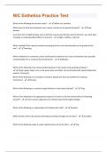NIC Esthetics Practice Test Questions and Answers well Explained Latest 2024&sol;2025 Update 100&percnt; Correct&period;