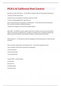 PCA's & California Pest Control Verified Study Questions And Answers With A&plus; Tests