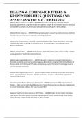 BILLING & CODING JOB TITLES & RESPONSIBILITIES QUESTIONS AND ANSWERS WITH SOLUTIONS 2024
