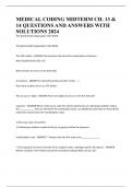 MEDICAL CODING MIDTERM CH&period; 13 & 14 QUESTIONS AND ANSWERS WITH SOLUTIONS 2024