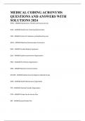 MEDICAL CODING ACRONYMS QUESTIONS AND ANSWERS WITH SOLUTIONS 2024