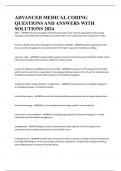 ADVANCED MEDICAL CODING QUESTIONS AND ANSWERS WITH SOLUTIONS 2024