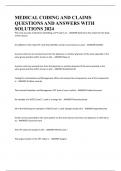 MEDICAL CODING AND CLAIMS QUESTIONS AND ANSWERS WITH SOLUTIONS 2024