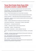 Texas Real Estate State Exam With complete solution Latest 2024&sol;25