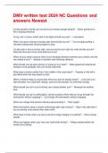 DMV written test 2024 NC Questions and answers Newest
