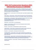NSG 122 Fundamentals Questions With 100&percnt;Verified Answers A&plus;GRADED