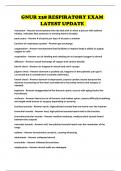 GNUR 238 RESPIRATORY EXAM LATEST UPDATE 