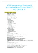 ATI Pharmacology Proctored 2 ALL ANSWERS 100&percnt; CORRECT AID GRADE &OpenCurlyQuote;A&rsquo;