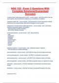 NSG 122 - Exam 3 Questions With Complete Solutions&lpar;Guaranteed Success&rpar;