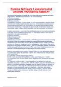 Nursing 122 Exam 1 Questions And Answers 100&percnt;Solved Rated A&plus;