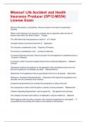 Missouri Life Accident and Health Insurance Producer &lpar;OP12-MO54&rpar; License Exam