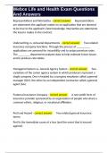 Webce Life and Health Exam Questions And Answers 