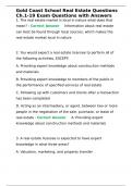 Gold Coast School Real Estate Questions Ch&period;1-19 Exam Questions with Answers