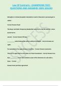 Law Of Contracts - CHAMPIONS TEST&semi;  QUESTIONS AND ANSWERS 100&percnt; SOLVED 