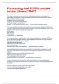 Pharmacology hesi 315 With complete solution &vert; Newest 2024&sol;25