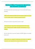 Medical Office Procedures Questions  and Answers Graded A&plus;