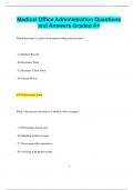 Medical Office Administration Questions  and Answers Graded A&plus;