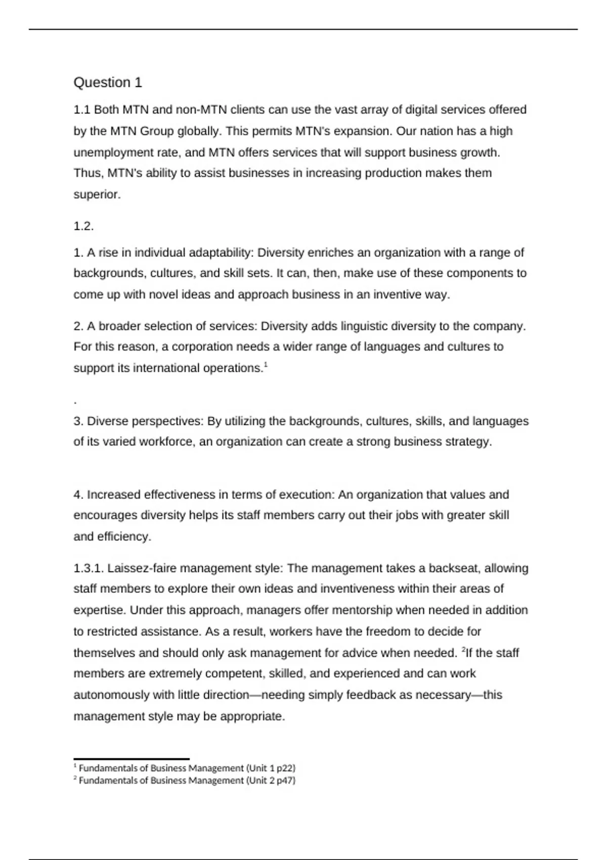 Summary - Fundamentals of Business Management - Fundamentals of ...