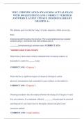 WRT CERTIFICATION EXAM 2024&sol; ACTUAL EXAM WITH 100 QUESTIONS AND CORRECT VERIFIED ANSWERS &sol;LATEST UPDATE 2024&sol;2025&sol;ALREADY GRADED A&plus;